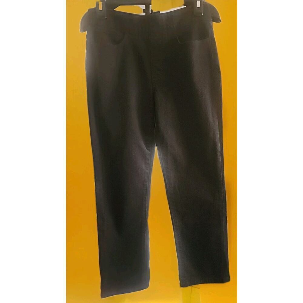 Soft Surroundings Pants Size 2/4 Black Straight Pull On Stretch Denim NEW A106 - Picture 1 of 7